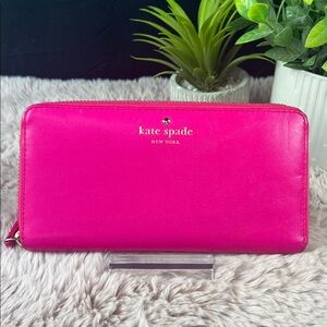Kate Spade "Storybook" Continental Wallet - Hot Pink & Turquoise - Rare